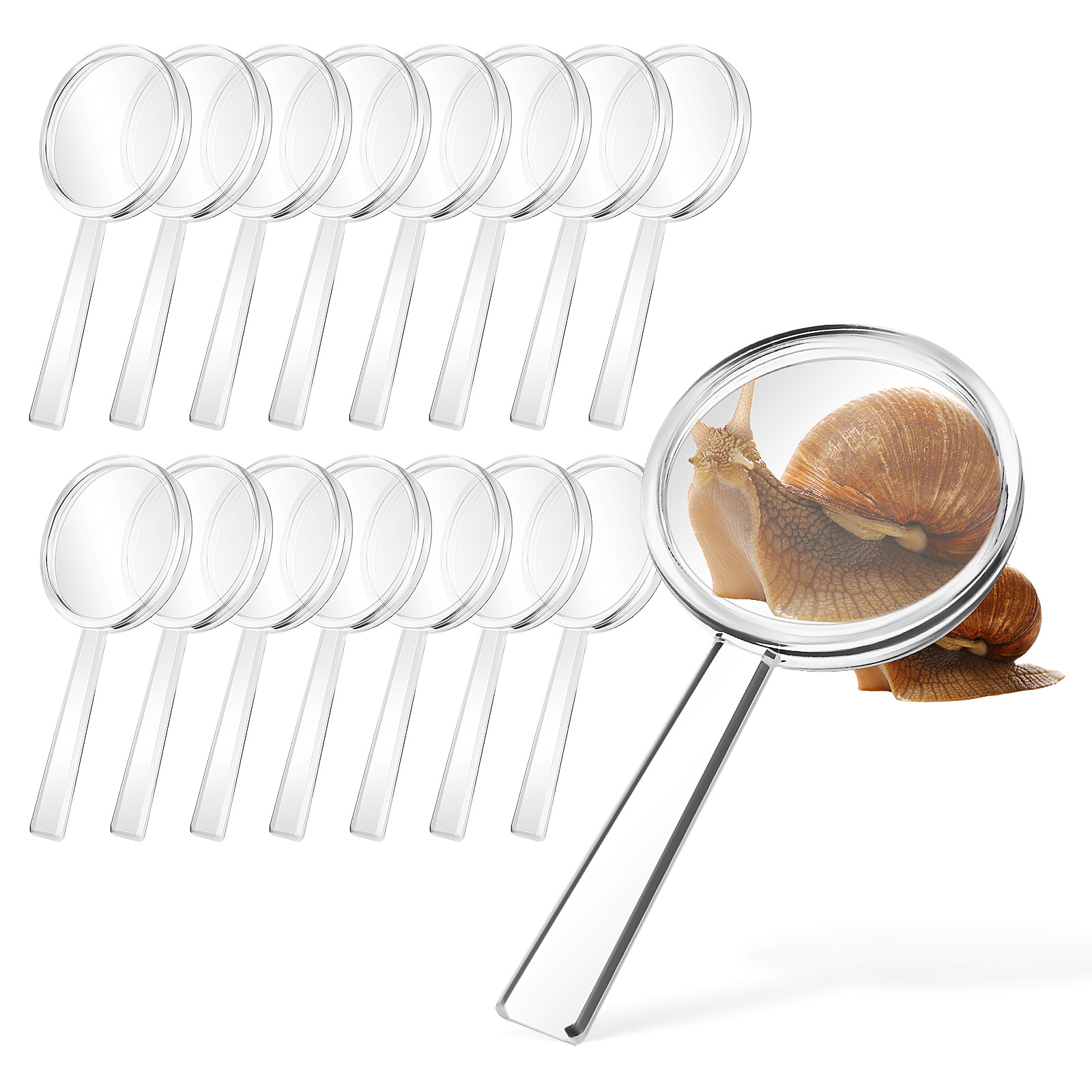 16pcs Magnifying Glasses Small Handheld Magnifier 8x Reading Magnifier Party Bag Fillers